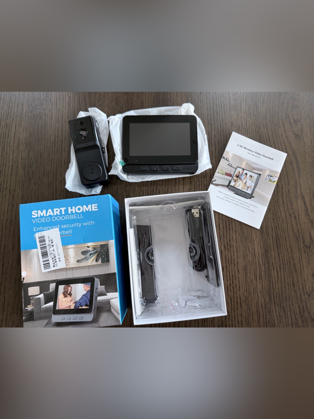 Smart Video Doorbell with 7" Monitor - Black